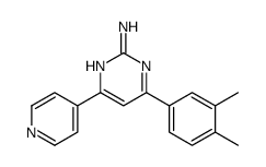4-(3,4-dimethylphenyl)-6-pyridin-4-ylpyrimidin-2-amine结构式