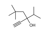 5,5-dimethyl-3-propan-2-ylhex-1-yn-3-ol结构式