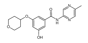 3-hydroxy-N-(5-methylpyrazin-2-yl)-5-(tetrahydro-2H-pyran-4-yloxy)benzamide结构式