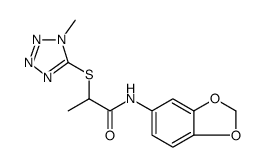 Propanamide, N-1,3-benzodioxol-5-yl-2-[(1-methyl-1H-tetrazol-5-yl)thio] Structure