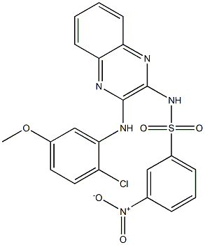 N-(3-(2-chloro-5-methoxyphenylamino)quinoxalin-2-yl)-3-nitrobenzenesulfonamide Structure