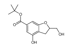 tert-butyl 4-hydroxy-2-(hydroxymethyl)-2,3-dihydro-1-benzofuran-6-carboxylate结构式