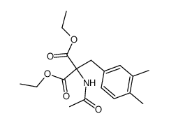 acetylamino-(3,4-dimethyl-benzyl)-malonic acid diethyl ester Structure