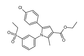 5-(4-chloro-phenyl)-1-(3-ethanesulfonyl-phenyl)-2-methyl-1H-pyrrole-3-carboxylic acid ethyl ester结构式