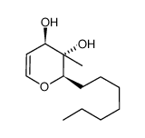 (2R,3S,4R)-2-heptyl-3,4-dihydro-3-methyl-2H-pyran-3,4-diol结构式