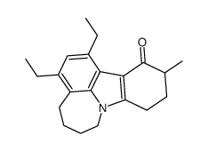 (+-)-1,3-diethyl-11-methyl-4,5,6,7,10,11-hexahydro-9H-azepino[3,2,1-jk]carbazol-12-one结构式