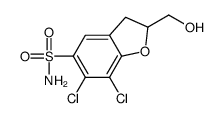 6,7-dichloro-2-(hydroxymethyl)-2,3-dihydro-1-benzofuran-5-sulfonamide结构式