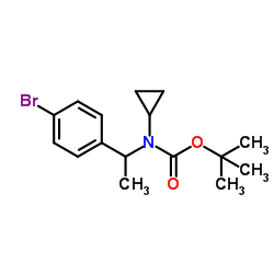2-Methyl-2-propanyl [1-(4-bromophenyl)ethyl]cyclopropylcarbamate结构式