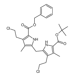 tert-butyl 5'-<(benzyloxy)carbonyl>-3,4'-bis(2-chloroethyl)-3',4-dimethylpyrromethane-5-carboxylate结构式