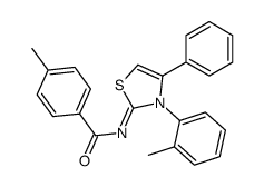 4-methyl-N-[3-(2-methylphenyl)-4-phenyl-1,3-thiazol-2-ylidene]benzamide Structure