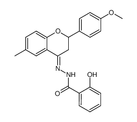 2-hydroxy-N'-(2-(4-methoxyphenyl)-6-methylchroman-4-ylidene)benzohydrazide结构式