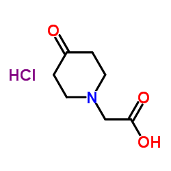 (4-Oxo-1-piperidinyl)acetic acid hydrochloride (1:1)结构式