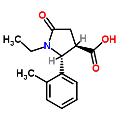 (2R,3R)-1-Ethyl-2-(2-methylphenyl)-5-oxo-3-pyrrolidinecarboxylic acid Structure