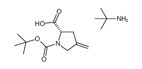 tert-butylamine (S)-1-(tert-butoxycarbonyl)-4-(methylene)pyrrolidine-2-carboxylic acid结构式