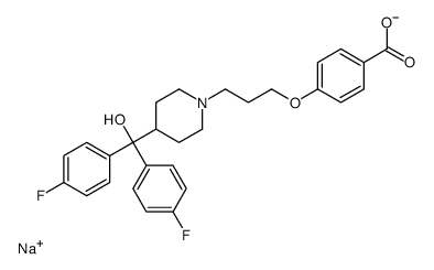 sodium,4-[3-[4-[bis(4-fluorophenyl)-hydroxymethyl]piperidin-1-yl]propoxy]benzoate结构式