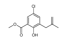 5-chloro-3-(2-methylprop-1-en-3-yl)salicylic acid methyl ester Structure