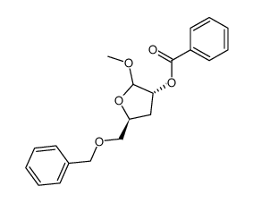 methyl 2-O-benzoyl-5-O-benzyl-3-deoxy-D-erythropentofuranoside结构式