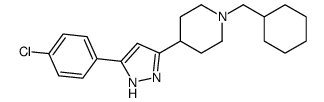 4-[3-(4-chlorophenyl)-1H-pyrazol-5-yl]-1-(cyclohexylmethyl)piperidine Structure