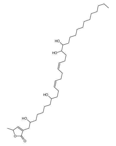 2-methyl-4-[(11E,15E)-2,8,19,20-tetrahydroxydotriaconta-11,15-dienyl]-2H-furan-5-one Structure