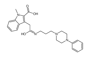 1-methyl-3-[2-oxo-2-[3-(4-phenylpiperazin-1-yl)propylamino]ethyl]indole-2-carboxylic acid Structure