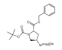 (2S,4R)-1-(tert-butoxycarbonyl)-4-azidoproline benzyl ester结构式