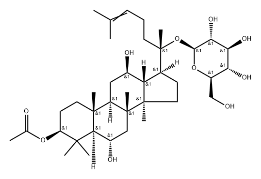 Chemical structures of ginsenoside F1 and its α-glycosylated F1(G1-F1).