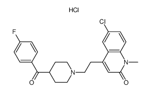 6-chloro-4-[2-[4-(4-fluorobenzoyl)-1-piperidyl]ethyl]-1-methyl-2(1H)-quinolone hydrochloride Structure