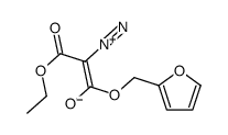 2-diazonio-3-ethoxy-1-(furan-2-ylmethoxy)-3-oxoprop-1-en-1-olate结构式