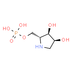 3,4-Pyrrolidinediol, 2-[(phosphonooxy)methyl]-, (2R,3R,4S)- (9CI) structure