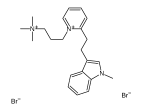 trimethyl-[3-[2-[2-(1-methylindol-3-yl)ethyl]pyridin-1-ium-1-yl]propyl]azanium,dibromide Structure