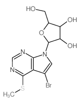 7H-Pyrrolo[2,3-d]pyrimidine,5-bromo-4-(methylthio)-7-b-D-ribofuranosyl- structure