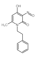 2(1H)-Pyridinone, 4-hydroxy-6-methyl-3-nitroso-1-(2-phenylethyl)- (en) Structure