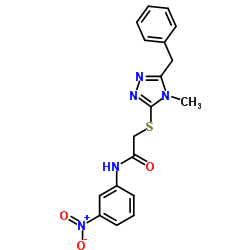 2-[(5-Benzyl-4-methyl-4H-1,2,4-triazol-3-yl)sulfanyl]-N-(3-nitrophenyl)acetamide结构式