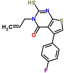 3-Allyl-5-(4-fluoro-phenyl)-2-mercapto-3H-thieno[2,3-d]pyrimidin-4-one structure