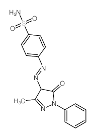 Benzenesulfonamide,4-[2-(4,5-dihydro-3-methyl-5-oxo-1-phenyl-1H-pyrazol-4-yl)diazenyl]-结构式