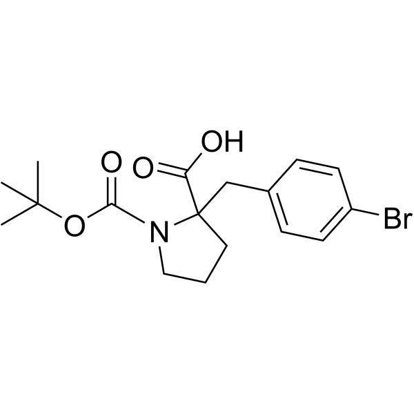 Boc-α-(4-溴苄基)-DL-Pro-OH结构式