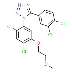 1-[2,4-DICHLORO-5-(2-METHOXYETHOXY)PHENYL]-5-(3,4-DICHLOROPHENYL)-1H-1,2,3,4-TETRAAZOLE结构式