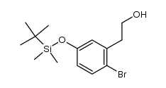 4-bromo-3-(2-hydroxyethyl)phenyl tert-butyldimethylsilyl ether结构式