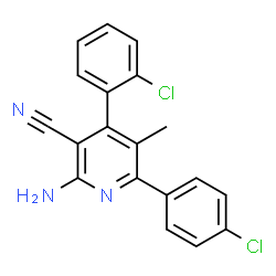 2-Amino-4-(2-chlorophenyl)-6-(4-chlorophenyl)-5-methylnicotinonitrile structure