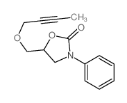 5-(but-2-ynoxymethyl)-3-phenyl-oxazolidin-2-one结构式
