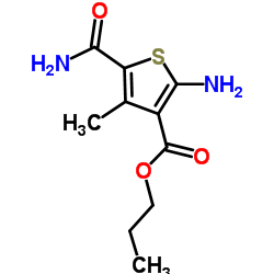 Propyl 2-amino-5-carbamoyl-4-methyl-3-thiophenecarboxylate Structure