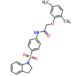 N-[4-(2,3-Dihydro-1H-indol-1-ylsulfonyl)phenyl]-2-(2,5-dimethylphenoxy)acetamide结构式