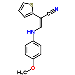 (2Z)-3-[(4-Methoxyphenyl)amino]-2-(2-thienyl)acrylonitrile结构式