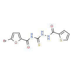 5-bromo-N-{[2-(2-thienylcarbonyl)hydrazino]carbonothioyl}-2-furamide structure