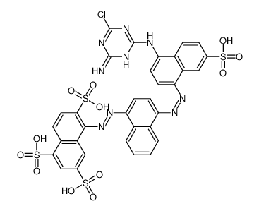 5-[[4-[[4-[(4-amino-6-chloro-1,3,5-triazin-2-yl)amino]-7-sulpho-1-naphthyl)azo]-1-naphthyl]azo]naphthalene-1,3,6-trisulphonic acid structure