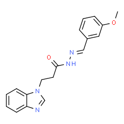 (E)-3-(1H-benzo[d]imidazol-1-yl)-N-(3-methoxybenzylidene)propanehydrazide结构式