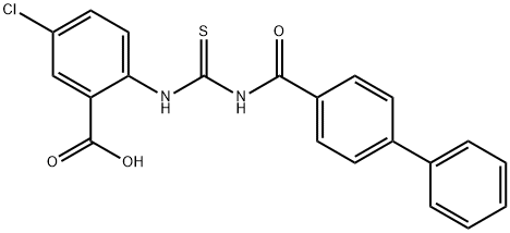 2-[[[([1,1'-biphenyl]-4-ylcarbonyl)amino]thioxomethyl]amino]-5-chloro-benzoic acid Structure