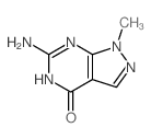 3-amino-9-methyl-2,4,8,9-tetrazabicyclo[4.3.0]nona-1,3,6-trien-5-one结构式