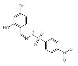 N-[(2-hydroxy-4-oxo-1-cyclohexa-2,5-dienylidene)methyl]-4-nitro-benzenesulfonohydrazide Structure