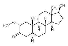 Androstan-3-one,17-hydroxy-2-(hydroxymethyl)-, (2a,5a,17b)- (9CI)结构式